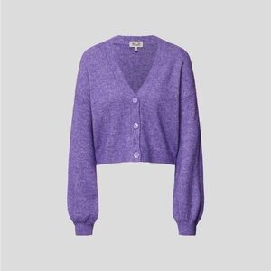Cropped V-Neck Button Cardigan Sweater